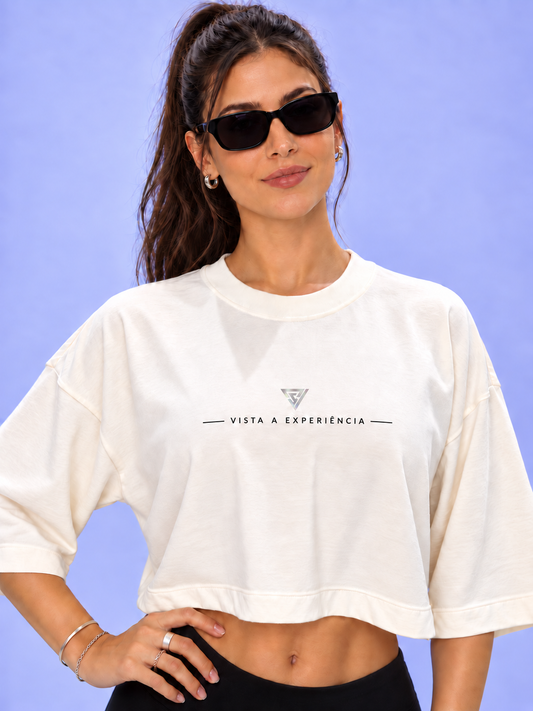 Cropped oversized BLOSSON off-white vista frontal